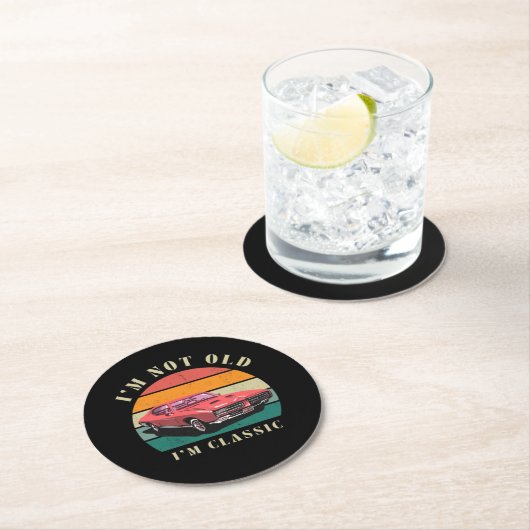 Dessous-de-verre Rond En Papier I'm not old, I'm classic coasters (En situation)