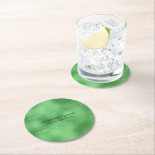 Dessous-de-verre Rond En Papier Image du faux verre irisé vert chatoyant