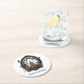 Dessous-de-verre Rond En Papier Imaginaire foncé Fenêtre Château Mariage gothique (En situation)