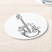 Dessous-de-verre Rond En Papier Impression guitare (Incliné)