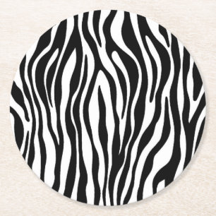 Dessous-de-verre Rond En Papier Impression Zebra