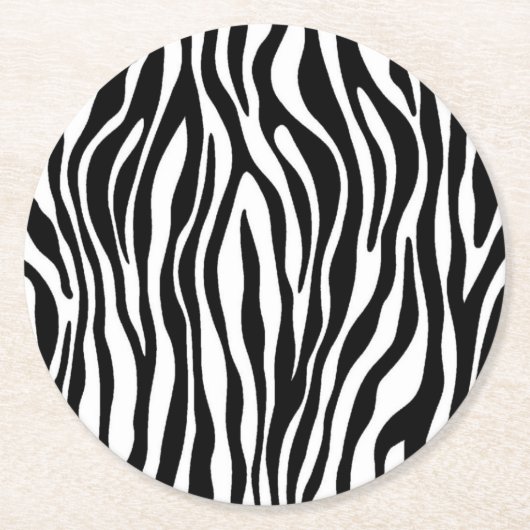 Dessous-de-verre Rond En Papier Impression Zebra (Devant)