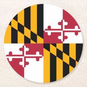 Dessous-de-verre Rond En Papier Indicateur d'état du Maryland