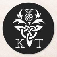 Initiales de chardon celtique - Noir & Blanc