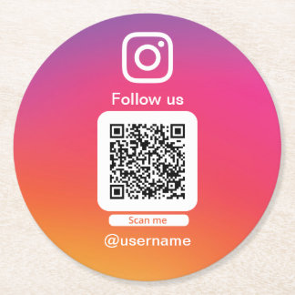 Dessous-de-verre Rond En Papier Instagram qr code paper coasters