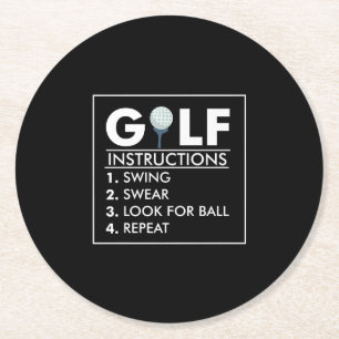 Dessous-de-verre Rond En Papier Instructions de golf Swing Sweet Look Ball Reprise