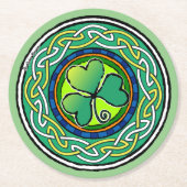 Dessous-de-verre Rond En Papier Irish shamrock (Devant)