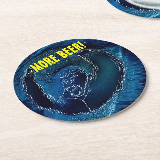 Dessous-de-verre Rond En Papier J'Ai Besoin De Plus De Bière (Incliné)