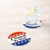 Dessous-de-verre Rond En Papier J'Ai Voté Par Courrier (En situation)