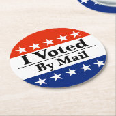 Dessous-de-verre Rond En Papier J'Ai Voté Par Courrier (Incliné)