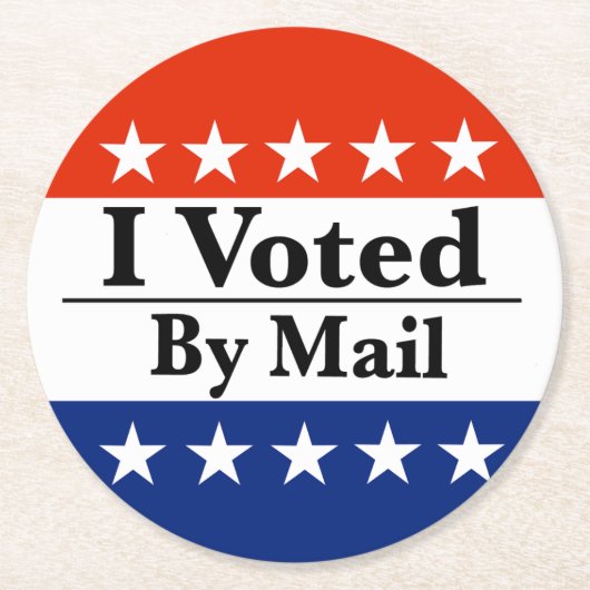 Dessous-de-verre Rond En Papier J'Ai Voté Par Courrier (Devant)