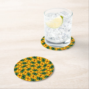 Dessous-de-verre Rond En Papier J'Aime Les Fleurs Uniques