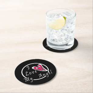 Dessous-de-verre Rond En Papier J'aime mon Ange