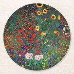 Dessous-de-verre Rond En Papier Jardin aux fleurs Gustav Klimt<br><div class="desc">Dessous de verre en papier avec peinture à l’huile de Gustav Klimt Jardin avec tournesols (1907). Un beau jardin de tournesols et de belles fleurs bleues,  rouges,  violettes,  roses et blanches. Un grand cadeau pour les amateurs d'art Art Nouveau et autrichien.</div>