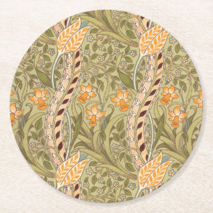 Dessous-de-verre Rond En Papier Jardin de jonquilles de William Morris Fleur Class