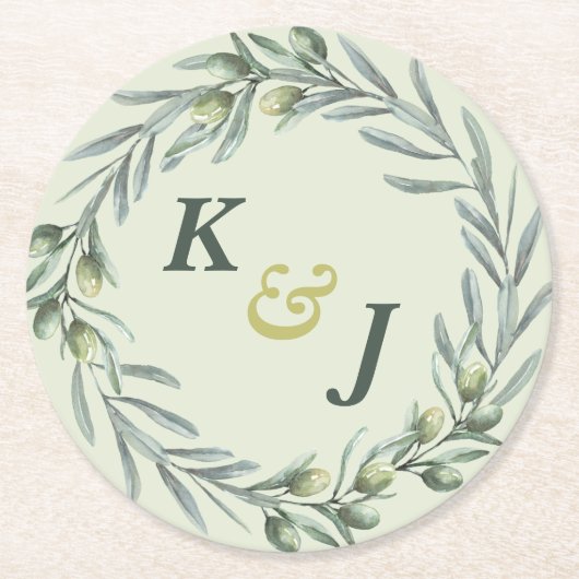 Dessous-de-verre Rond En Papier Jardin toscan (Devant)