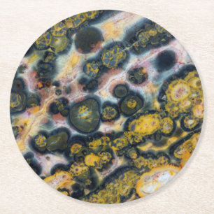 Dessous-de-verre Rond En Papier Jasper d'océan tacheté coloré