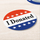 Dessous-de-verre Rond En Papier Je fais un don (Incliné)