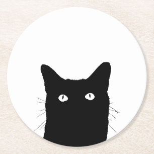 Dessous-de-verre Rond En Papier Je vois Cat Click (Cat Click) pour sélectionner v