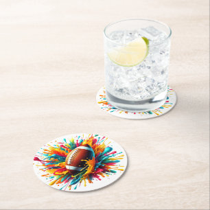 Dessous-de-verre Rond En Papier Jeux de balle de sport de couleur moderne éclabous