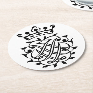 Dessous-de-verre Rond En Papier Johann Sebastian Bach Crest Monogramme Insignia