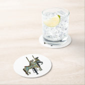 Dessous-de-verre Rond En Papier Joli Joyeux Parcours Carrousel Chevaux (En situation)