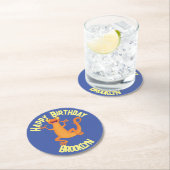 Dessous-de-verre Rond En Papier Joli triton orangé joyeux (En situation)