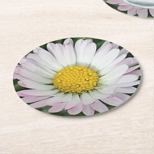 Dessous-de-verre Rond En Papier Jolie marguerite (Incliné)