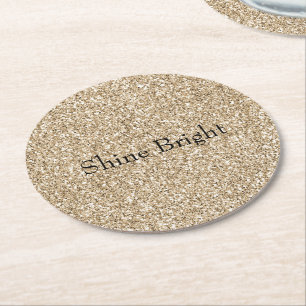 Dessous-de-verre Rond En Papier Jolie Parties scintillant Glam Gold