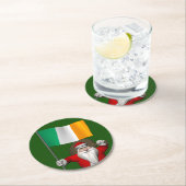 Dessous-de-verre Rond En Papier Jolly Saint Nicholas Avec Drapeau Irlande (En situation)