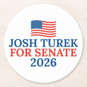 Dessous-de-verre Rond En Papier Josh Turek pour le Sénat Élection du parti 2026