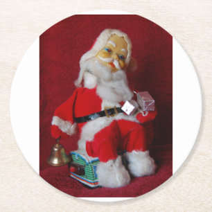 Dessous-de-verre Rond En Papier Jouet vintage du Père Noël