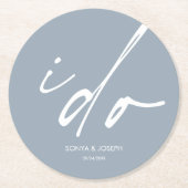 Dessous-de-verre Rond En Papier Jour de mariage Élégant Script I Do (Devant)