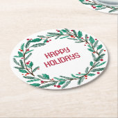 Dessous-de-verre Rond En Papier Jour férié de Noël CUSTOM main tiré (Incliné)