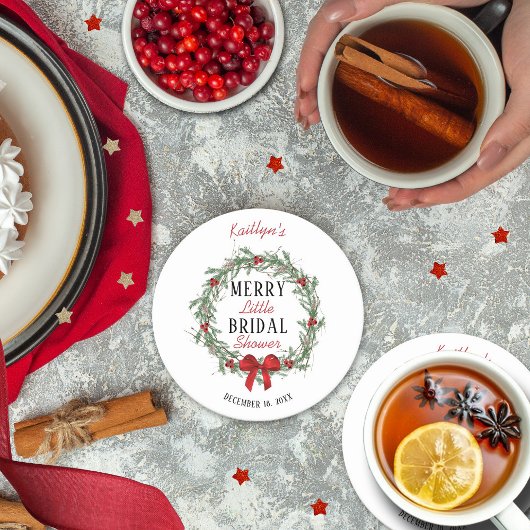 Dessous-de-verre Rond En Papier Joyeuse Petite Noce de Noël