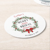 Dessous-de-verre Rond En Papier Joyeuse Petite Noce de Noël (Incliné)