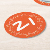 Dessous-de-verre Rond En Papier Joyeux anniversaire (Incliné)