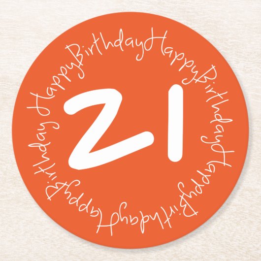 Dessous-de-verre Rond En Papier Joyeux anniversaire (Devant)