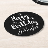 Dessous-de-verre Rond En Papier Joyeux anniversaire (Incliné)