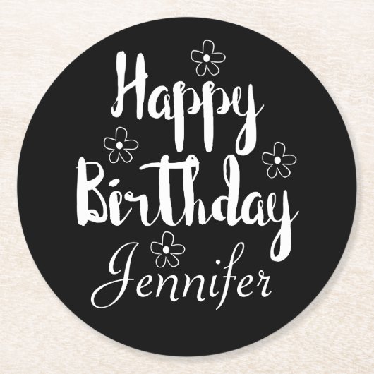 Dessous-de-verre Rond En Papier Joyeux anniversaire (Devant)