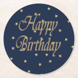 Dessous-de-verre Rond En Papier Joyeux anniversaire de la Marine