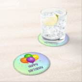 Dessous-de-verre Rond En Papier Joyeux anniversaire, design populaire, (En situation)