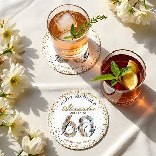 Dessous-de-verre Rond En Papier Joyeux Anniversaire Pour 60 Ans de Moments Inoubli