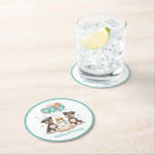 Dessous-de-verre Rond En Papier Joyeux Chiens Schnauzer (En situation)