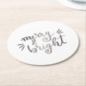 Dessous-de-verre Rond En Papier Joyeux et lumineux - argent (Incliné)