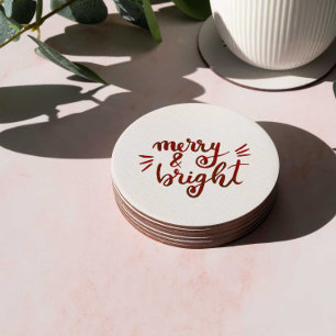Dessous-de-verre Rond En Papier Joyeux et lumineux - rouge