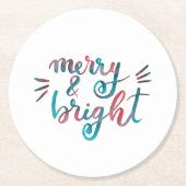 Dessous-de-verre Rond En Papier Joyeux et lumineux - vert et rouge (Devant)