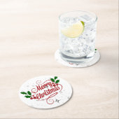 Dessous-de-verre Rond En Papier Joyeux Noël (En situation)