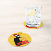 Dessous-de-verre Rond En Papier Joyeux Noël - Conversation Noir (En situation)