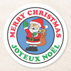 Dessous-de-verre Rond En Papier Joyeux Noel French Christmas